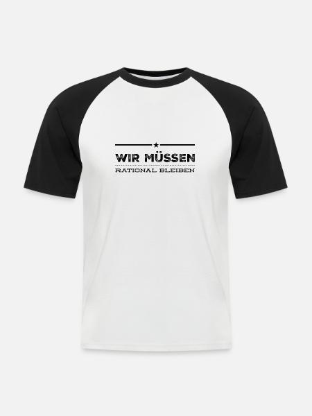 rational ist wunderbar - Männer Baseball-T-Shirt - Weiß/Schwarz