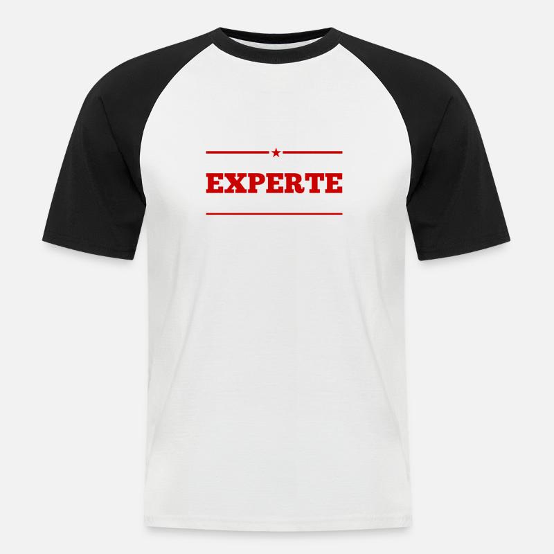 ich bin eine Koryphäe - Männer Baseball-T-Shirt - Weiß/Schwarz