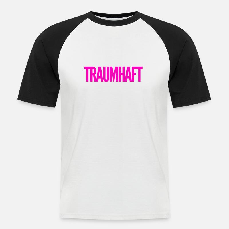 es ist ein Traum - Männer Baseball-T-Shirt - Weiß/Schwarz