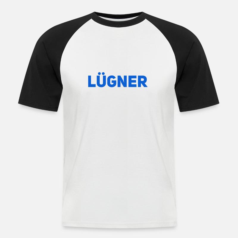 ich bin ein Lügner - Männer Baseball-T-Shirt - Weiß/Schwarz