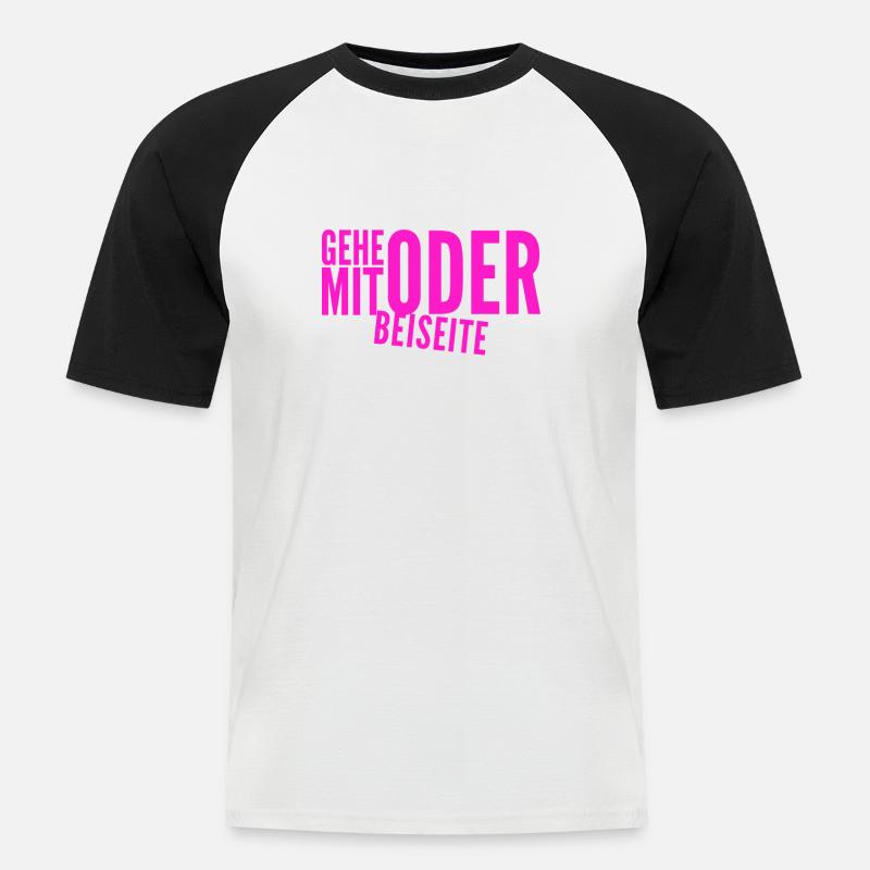 kommst du mit oder nicht? - Männer Baseball-T-Shirt - Weiß/Schwarz