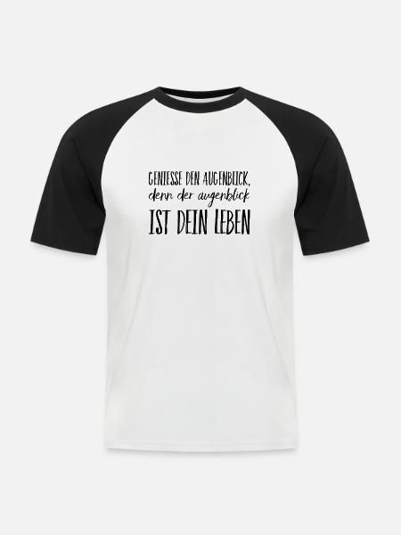 das Leben ist jetzt - Männer Baseball-T-Shirt - Weiß/Schwarz