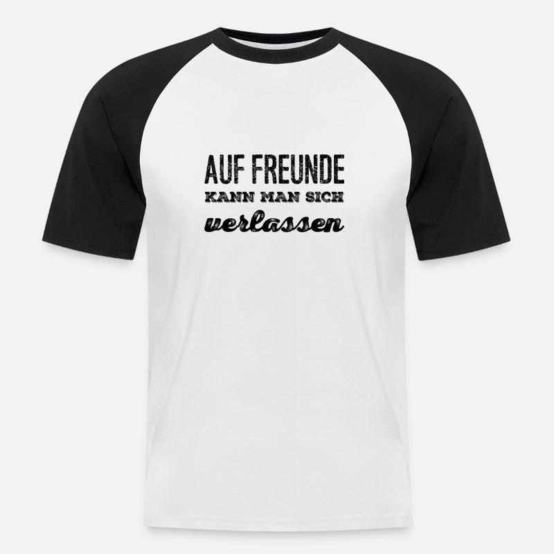 Freunde sind super - Männer Baseball-T-Shirt - Weiß/Schwarz