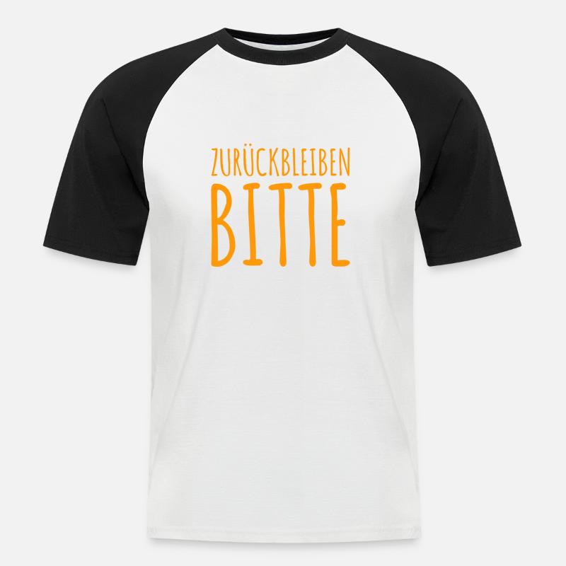 Vorsicht bei der Einfahrt - Männer Baseball-T-Shirt - Weiß/Schwarz