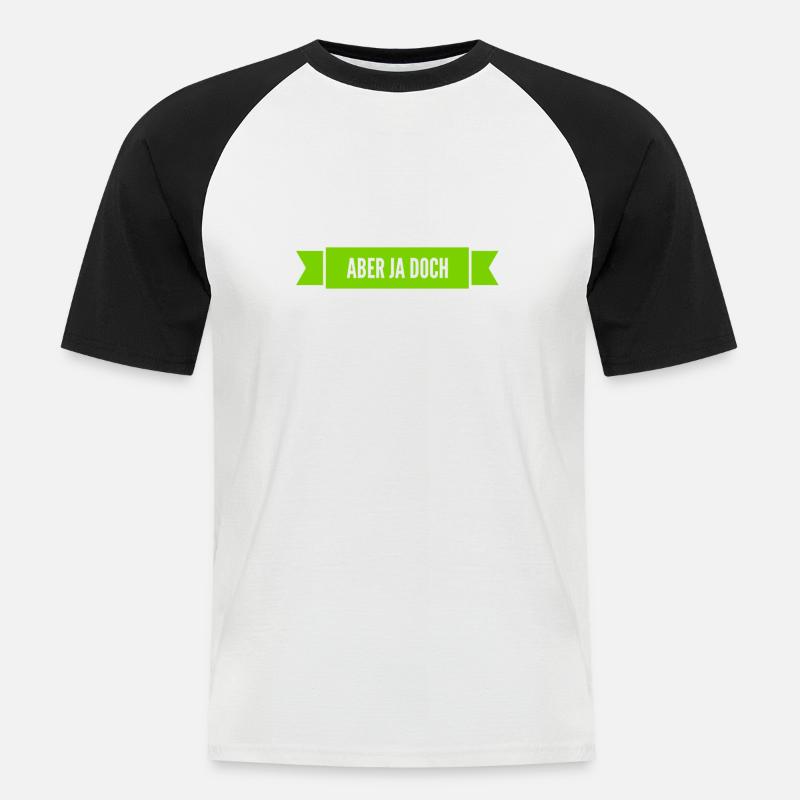 ich bin dafür - Männer Baseball-T-Shirt - Weiß/Schwarz