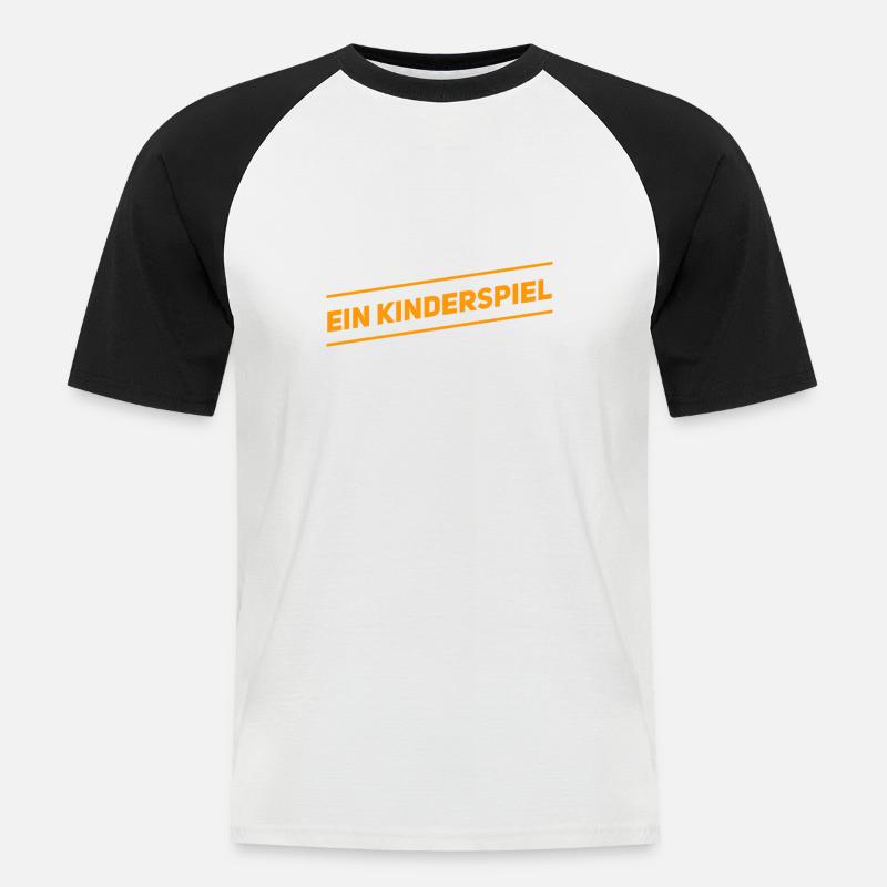 es war ein Kinderspiel - Männer Baseball-T-Shirt - Weiß/Schwarz