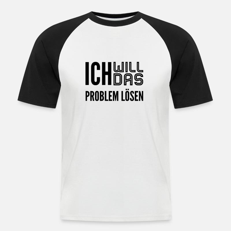 bereit für das Problem - Männer Baseball-T-Shirt - Weiß/Schwarz