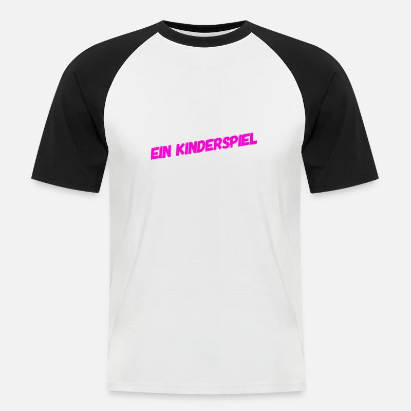schwer war es nicht - Männer Baseball-T-Shirt - Weiß/Schwarz