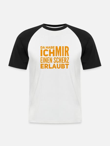 Scherze gehen immer - Männer Baseball-T-Shirt - Weiß/Schwarz