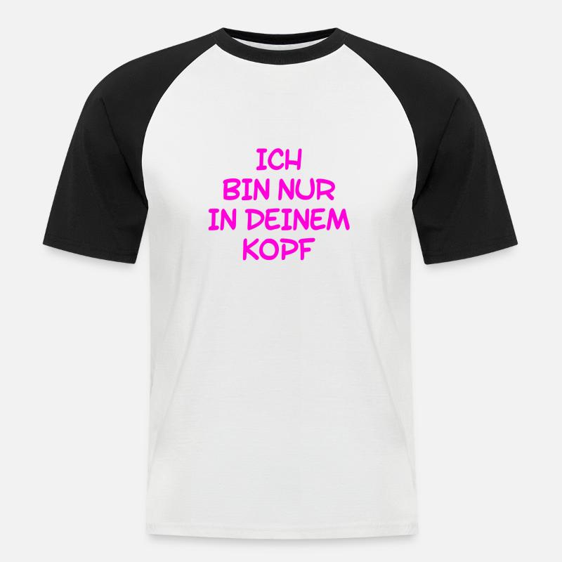 alles Einbildung - Männer Baseball-T-Shirt - Weiß/Schwarz