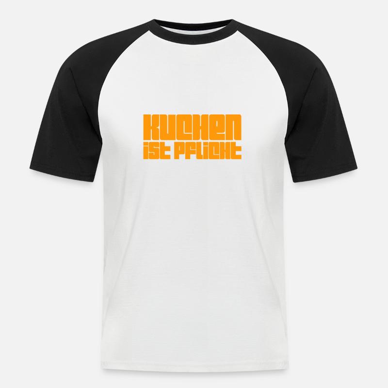 ich liebe Kuchen - Männer Baseball-T-Shirt - Weiß/Schwarz