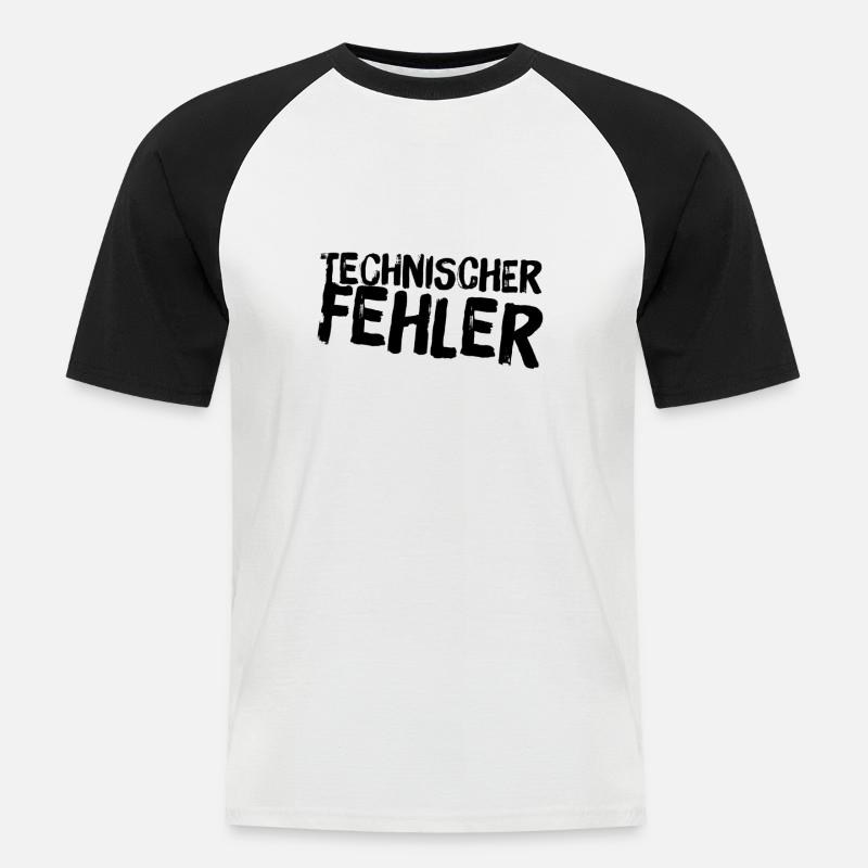 technischer Fehler - Männer Baseball-T-Shirt - Weiß/Schwarz