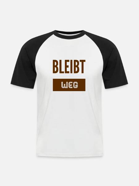 bitte halten sie Abstand - Männer Baseball-T-Shirt - Weiß/Schwarz