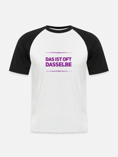 wo ist der Unterschied? - Männer Baseball-T-Shirt - Weiß/Schwarz