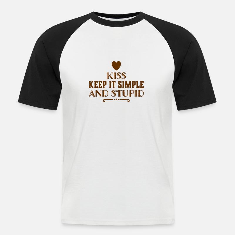mach es nicht kompliziert - Männer Baseball-T-Shirt - Weiß/Schwarz