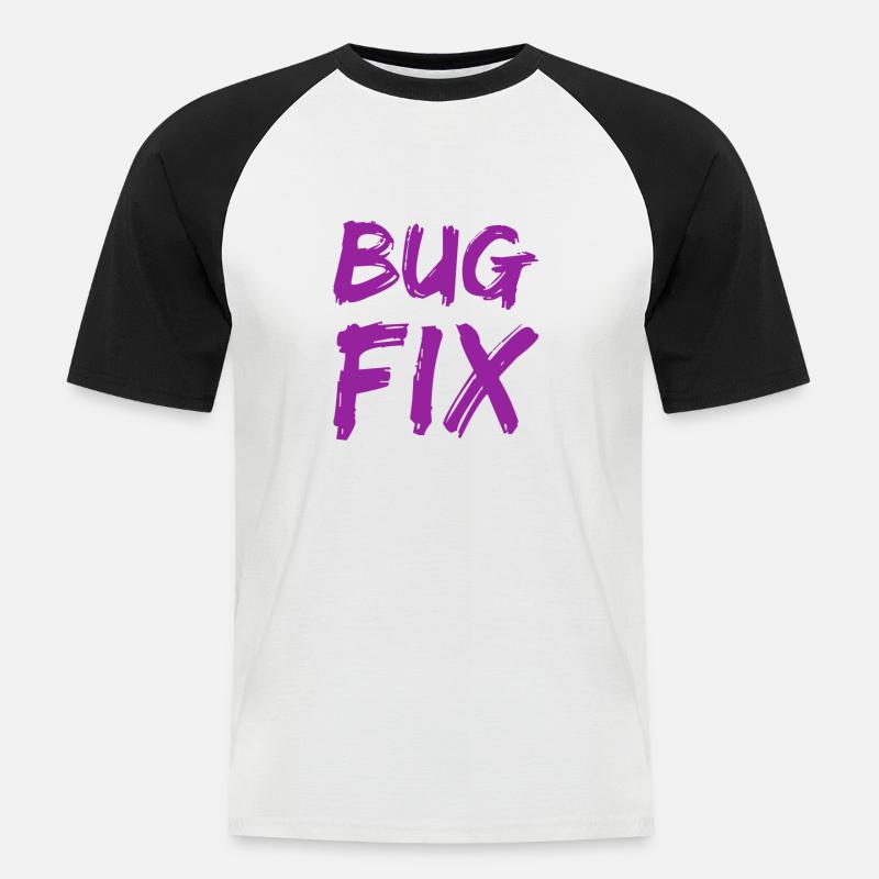 Bugfix - Männer Baseball-T-Shirt - Weiß/Schwarz