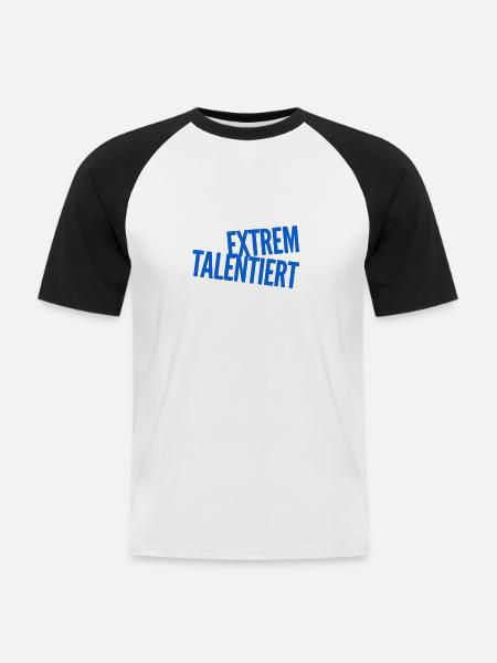 ich bin richtig talentiert - Männer Baseball-T-Shirt - Weiß/Schwarz