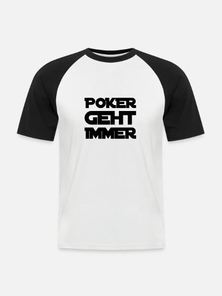 Poker ist fantastisch - Männer Baseball-T-Shirt - Weiß/Schwarz