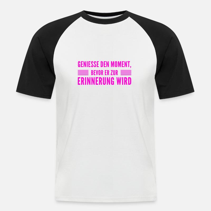 ich bin ein Genießer - Männer Baseball-T-Shirt - Weiß/Schwarz