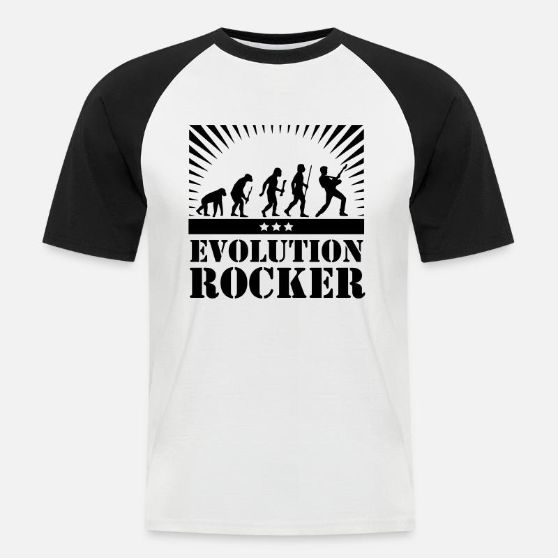 Evolution Rocker - T-shirt baseball manches courtes Homme - blanc/noir