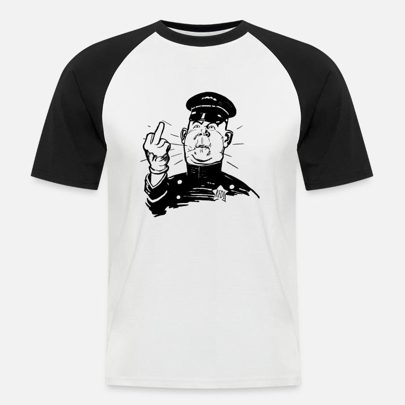RFDL Cop - Männer Baseball-T-Shirt - Weiß/Schwarz