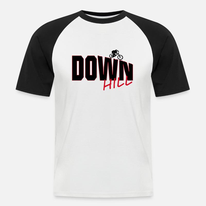 Downhill - Männer Baseball-T-Shirt - Weiß/Schwarz