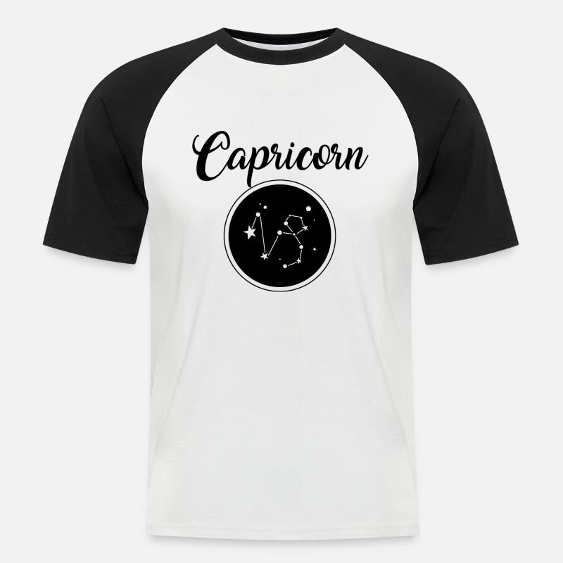 Capricorn Steinbock - Männer Baseball-T-Shirt - Weiß/Schwarz