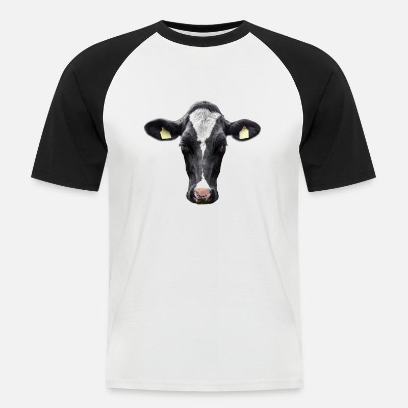 Blöde kuh - Männer Baseball-T-Shirt - Weiß/Schwarz