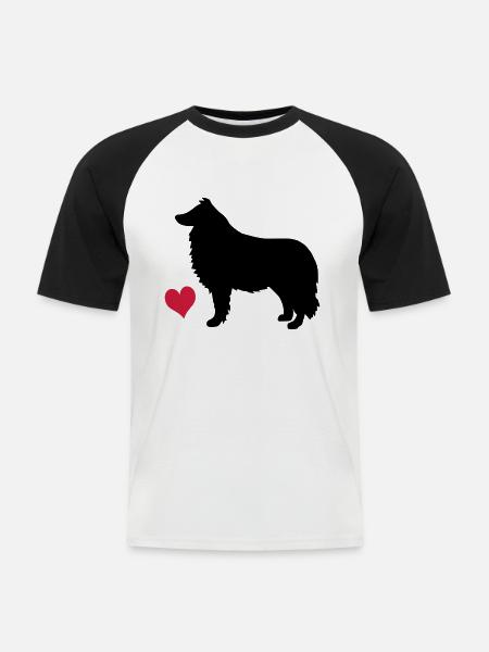 Dog - Men's Baseball T-Shirt - white/black