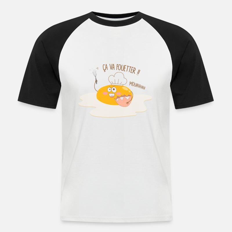 Ei wird peitschen - Männer Baseball-T-Shirt - Weiß/Schwarz