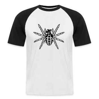 spider grenade weapon - Men's Baseball T-Shirt - white/black - Front - Nik (191cm)