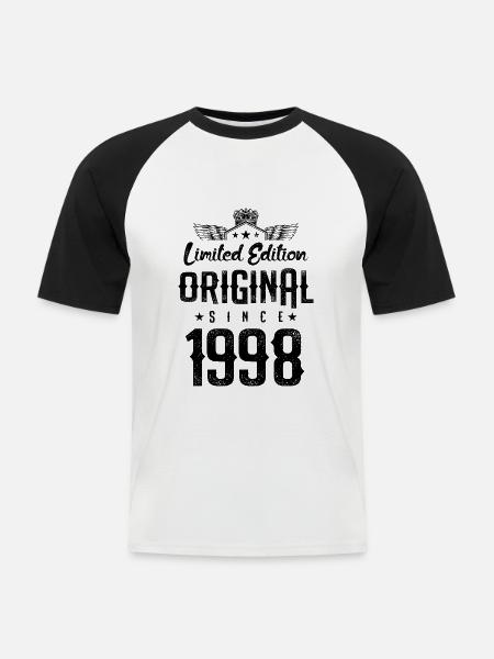 1998 limited edition - Männer Baseball-T-Shirt - Weiß/Schwarz