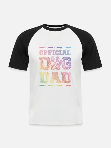 Hunde Papa - Männer Baseball-T-Shirt - Weiß/Schwarz