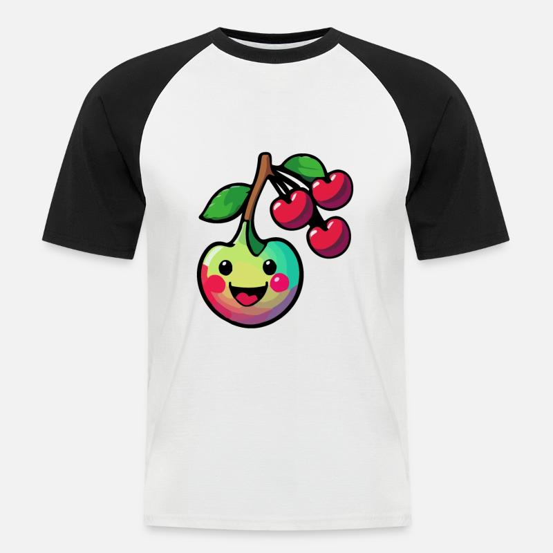 Cherry Comic - Men's Baseball T-Shirt - white/black