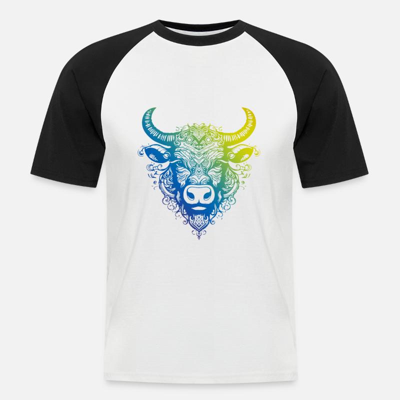 Bulle Mandala Boho - Männer Baseball-T-Shirt - Weiß/Schwarz