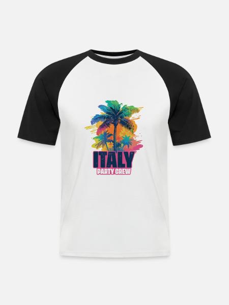 Italy Party Crew Holidays - Men's Baseball T-Shirt - white/black
