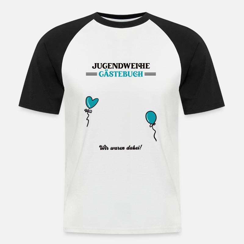 Jugendweihe Gästebuch Jugendfeier Erwachsenwerden - Männer Baseball-T-Shirt - Weiß/Schwarz