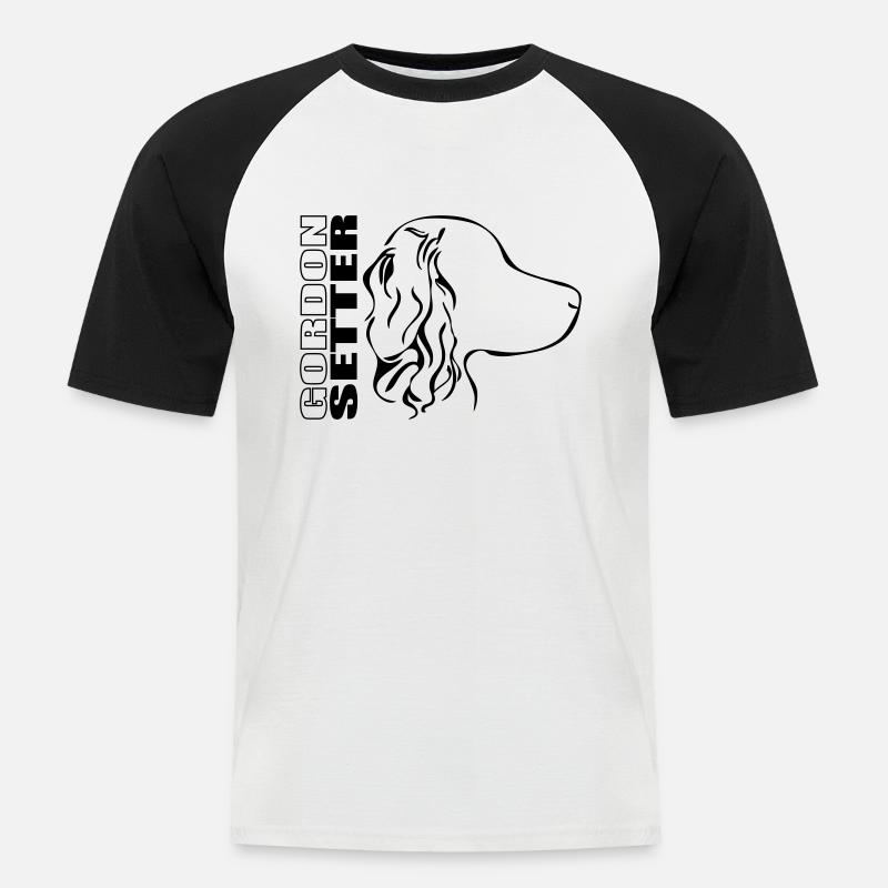 GORDON SETTER PROFIL - Männer Baseball-T-Shirt - Weiß/Schwarz