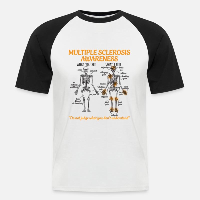 Multiple Sclerosis Awareness - Men's Baseball T-Shirt - white/black
