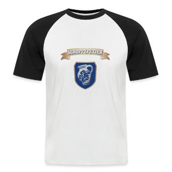 Hessischer Äppler, Apfelwein - Männer Baseball-T-Shirt - Weiß/Schwarz - Vorne - Nik (191cm)