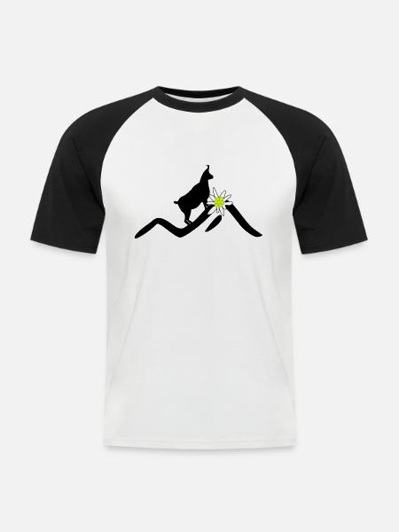 hiking - mountain - Men's Baseball T-Shirt - white/black