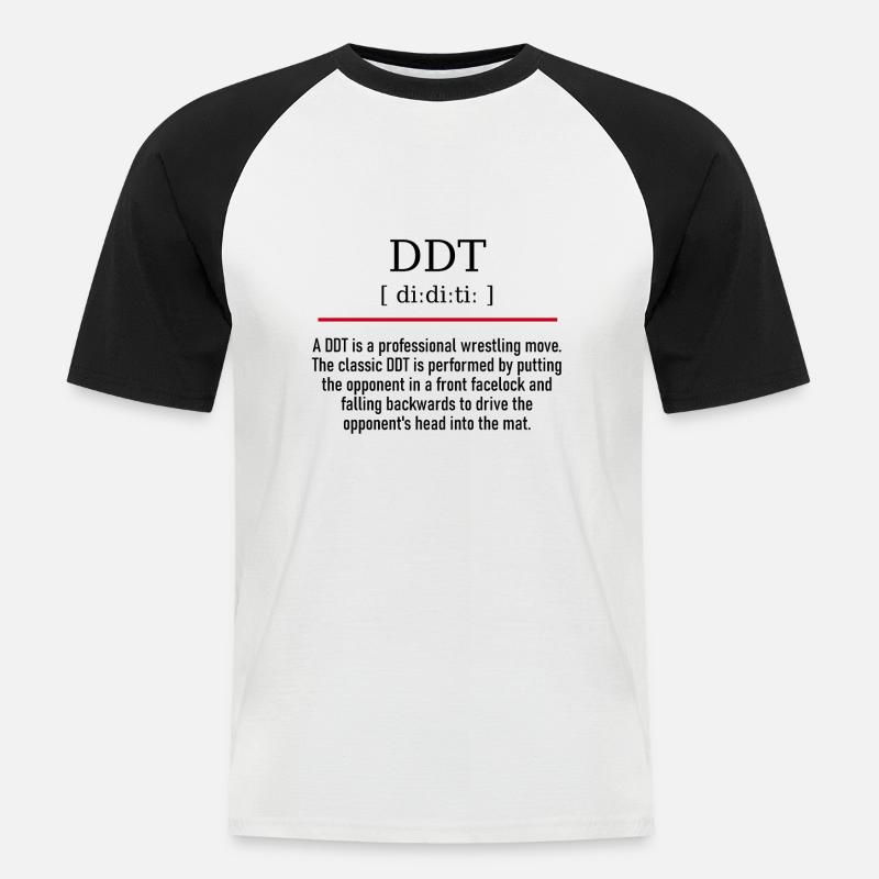 DDT - spelling and description - Männer Baseball-T-Shirt - Weiß/Schwarz