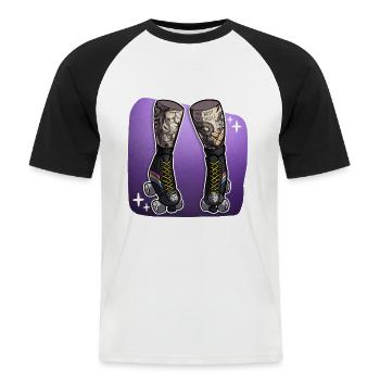 Patineur à roulettes - T-shirt baseball manches courtes Homme - blanc/noir - Devant - Nik (191cm)