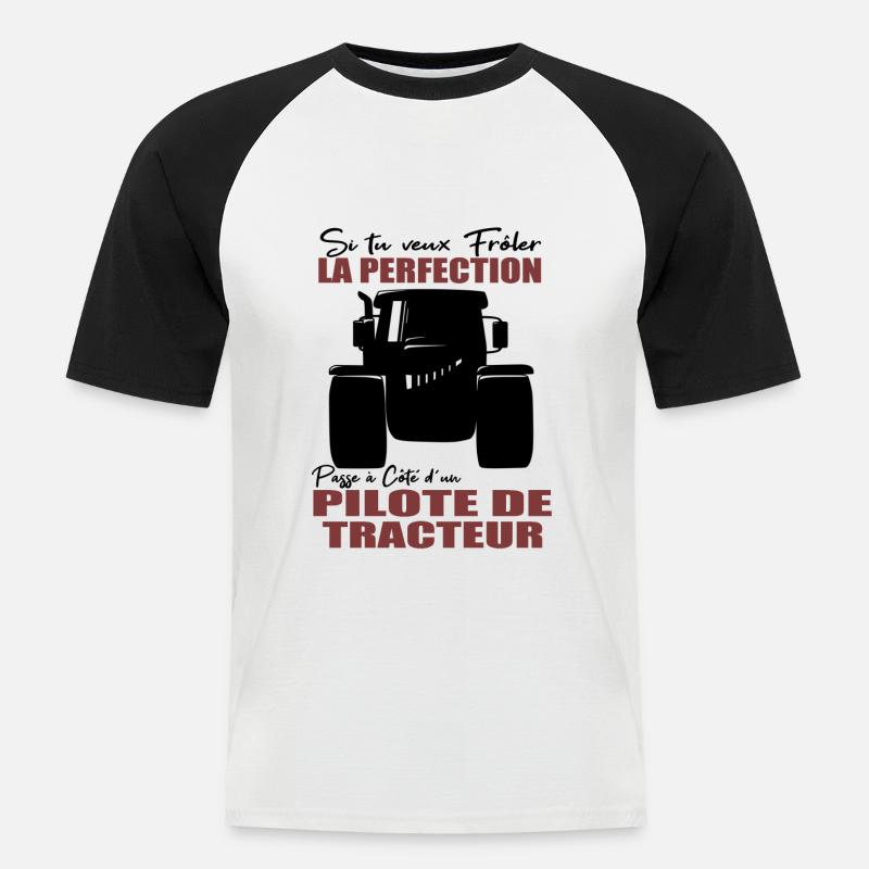 Farmer Shirt • Traktorfahrer • Geschenk - Männer Baseball-T-Shirt - Weiß/Schwarz