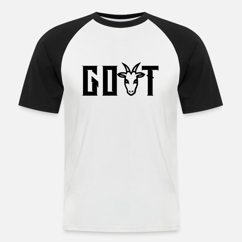 ZIEGE - Männer Baseball-T-Shirt - Weiß/Schwarz
