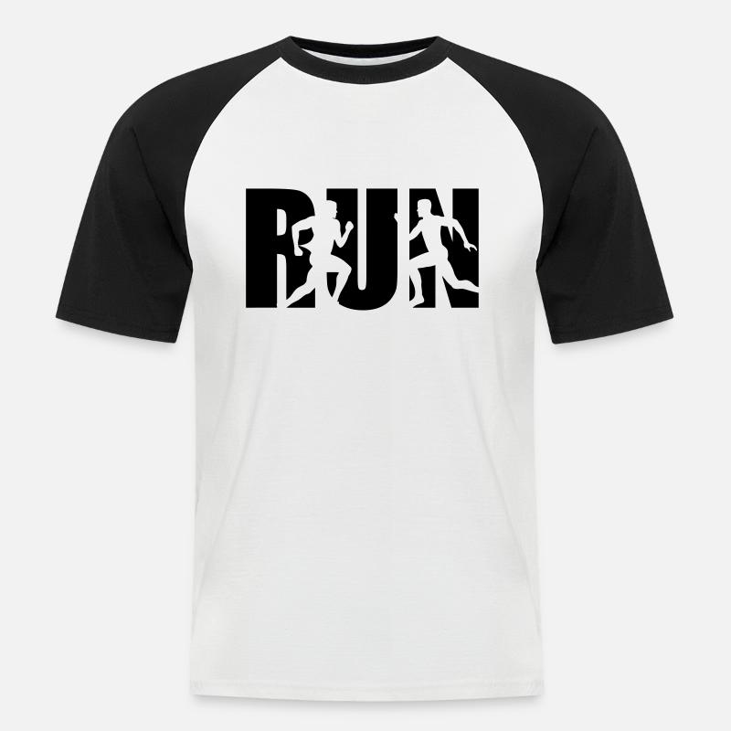 Run, Running, Runner - Men's Baseball T-Shirt - white/black