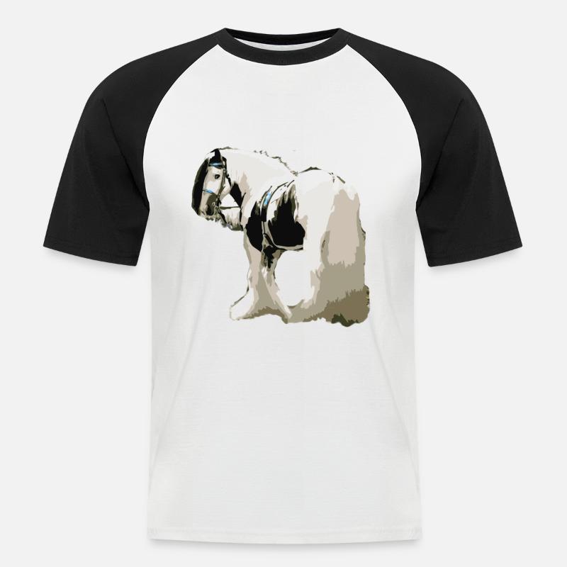 Pferd, Tinker , Pferd Tinker, Geschenkidee - Männer Baseball-T-Shirt - Weiß/Schwarz