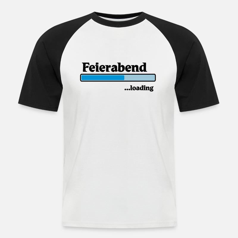 Feierabend loading - Männer Baseball-T-Shirt - Weiß/Schwarz