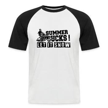 Summer sucks let it snow - Men's Baseball T-Shirt - white/black - Front - Nik (191cm)