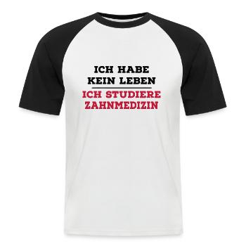 DENTISTES - T-shirt baseball manches courtes Homme - blanc/noir - Devant - Nik (191cm)